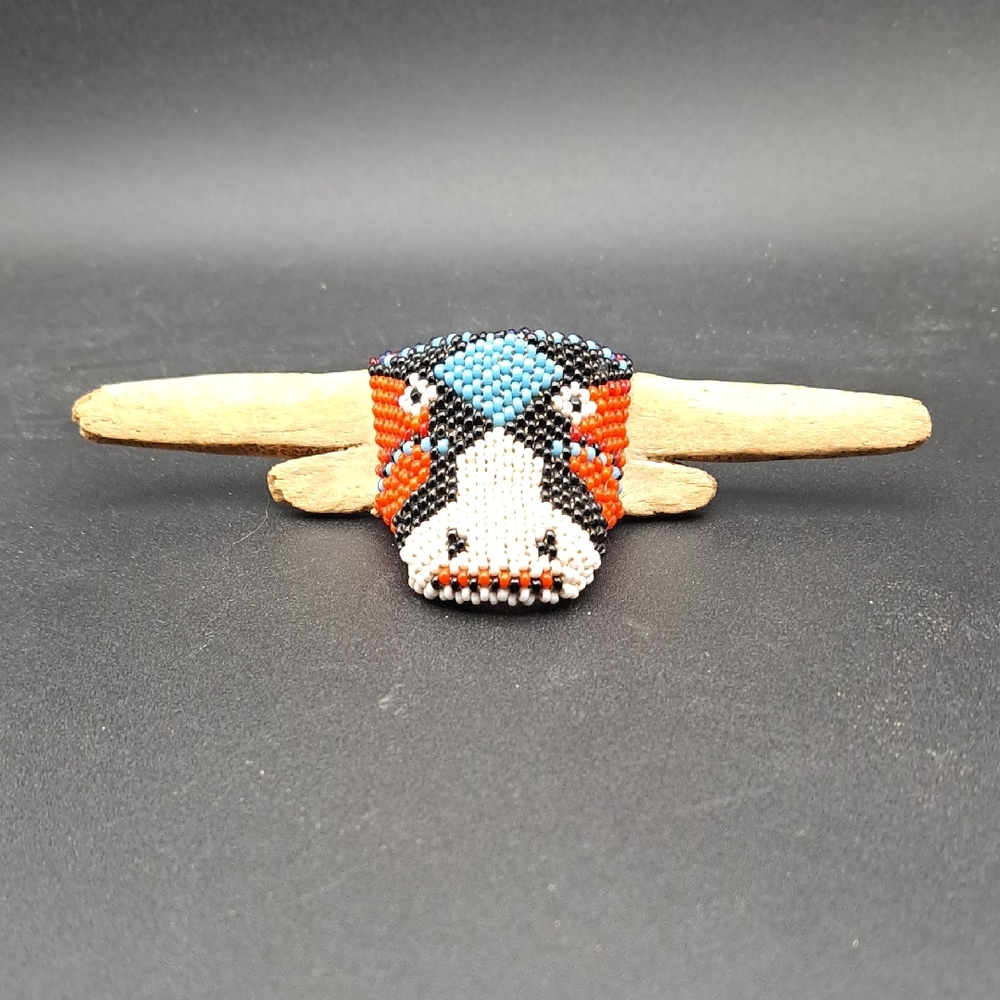 Native American Vintage Bull Tie Slide